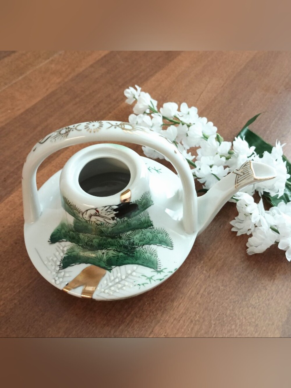 Vintage Porcelain Japanese Wedding Sake Sakura Pot